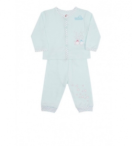 Bộ quần áo Cotton mỏng cho bé in hình Hai chú cá ( 0 - 3 tháng )
