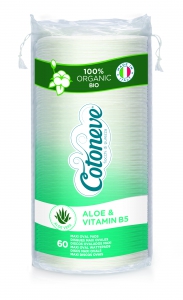 Bông tẩy trang HỮU CƠ 60 miếng MAXI 2 trong 1 COTONEVE (Chiết xuất Aloe vera và Vitamin B5)