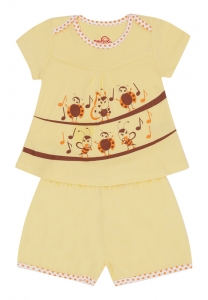 Bộ quần áo Cotton cho bé hình Dàn Nhạc Côn Trùng ( 6 - 9 Tháng)