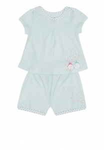 Bộ quần áo Cotton mỏng cho bé in hình Hai chú cá ( 9 - 12 tháng )