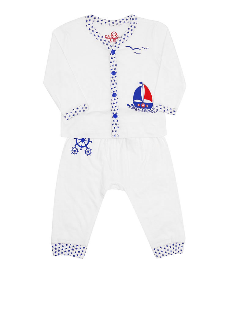 Bộ quần áo Cotton cho bé trai hình Thuyền buồm hải âu ( 0 - 3 Tháng )