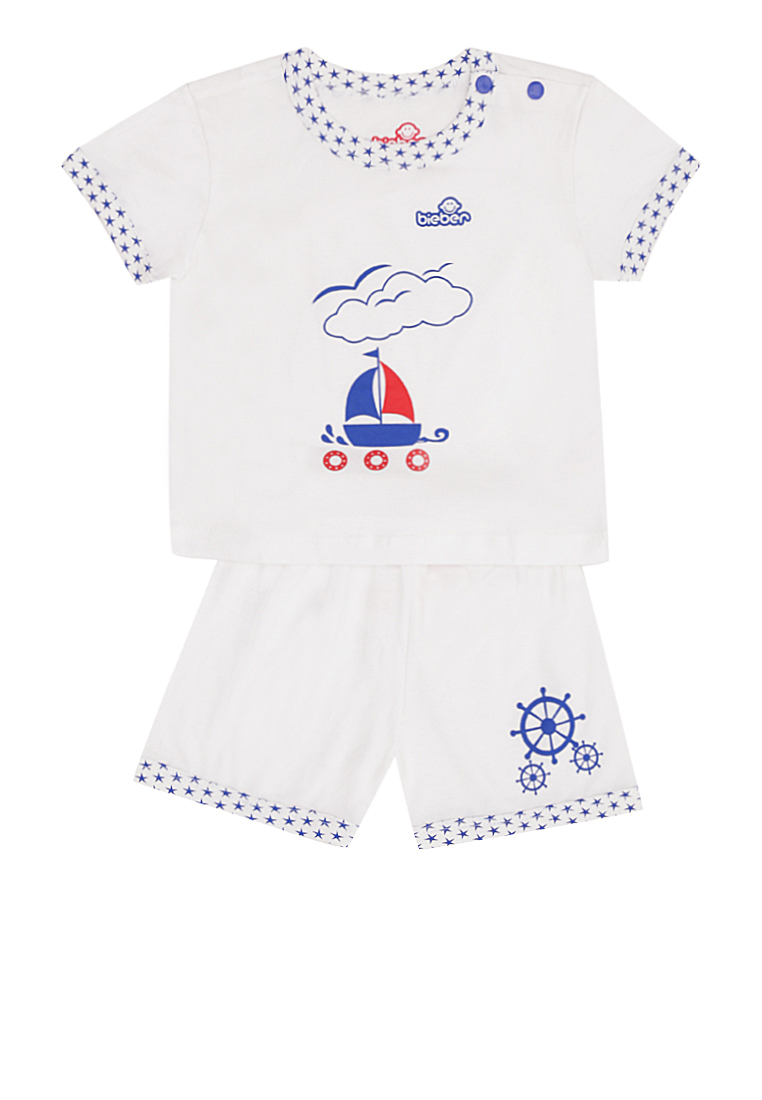 Bộ quần áo Cotton cho bé trai hình Thuyền buồm hải âu ( 6 - 9 Tháng )
