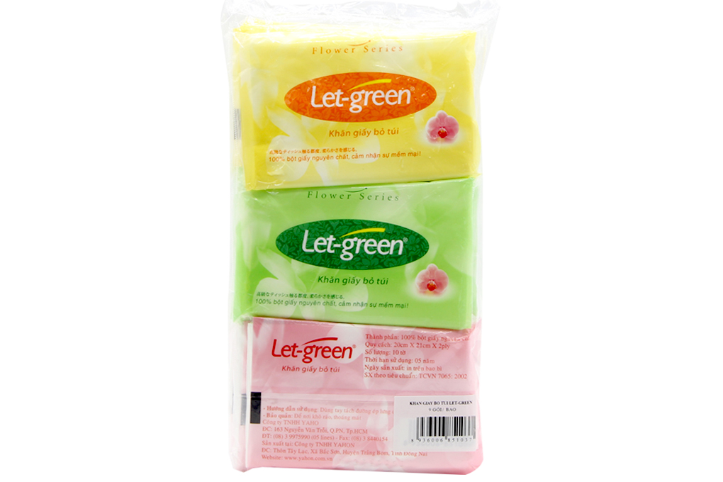 Khăn giấy bỏ túi Let- Green hương hoa 9 gói